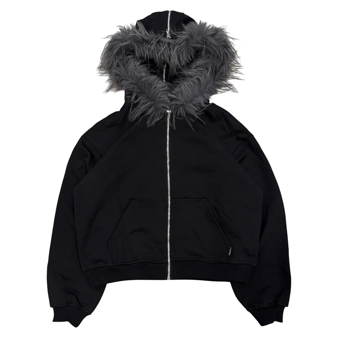 FUR ZIP HOODIE