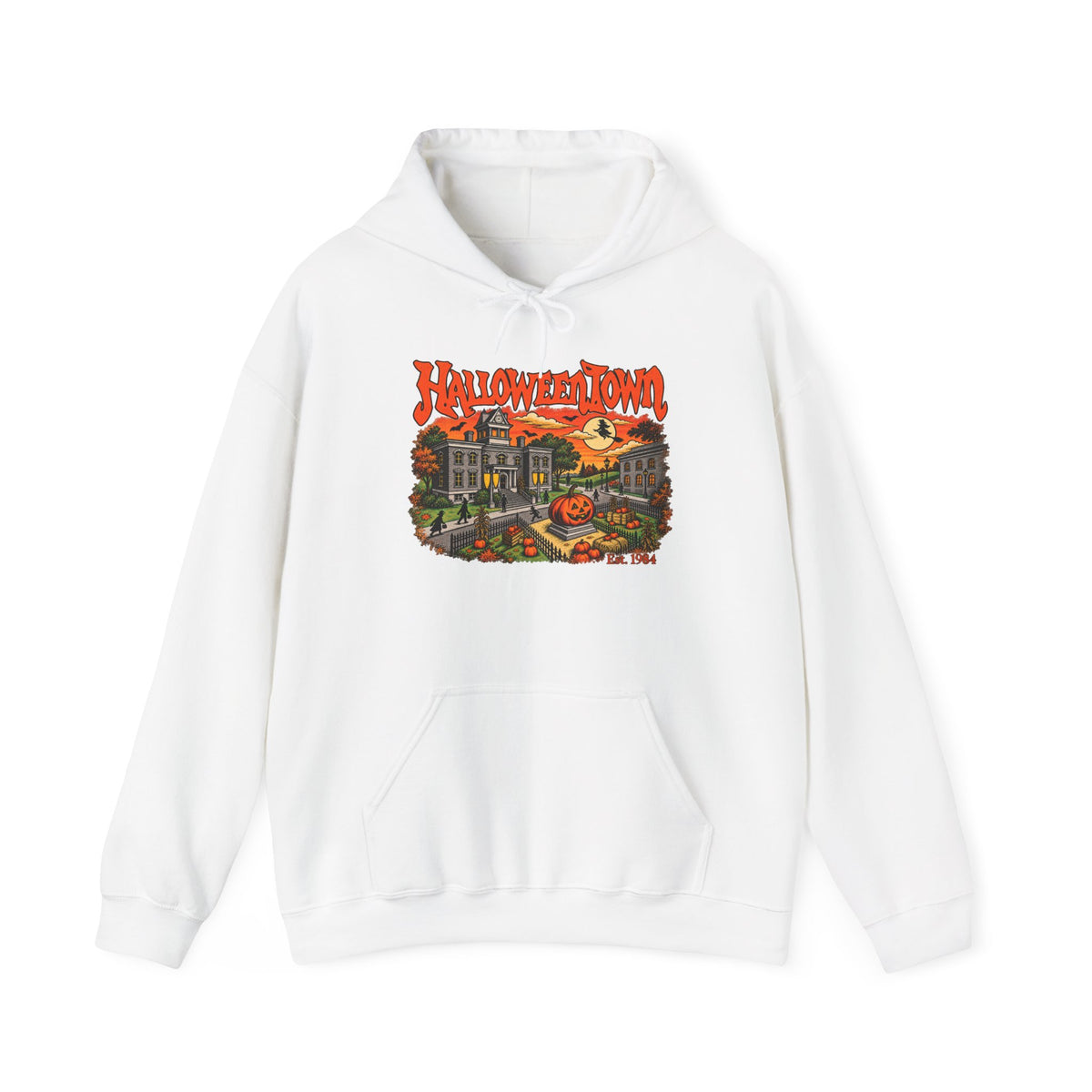 Halloween Town illustration Hoodie | Haunted House, Pumpkin Patch