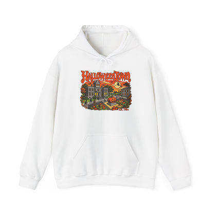 Halloween Town illustration Hoodie | Haunted House, Pumpkin Patch