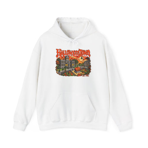 Halloween Town illustration Hoodie | Haunted House, Pumpkin Patch
