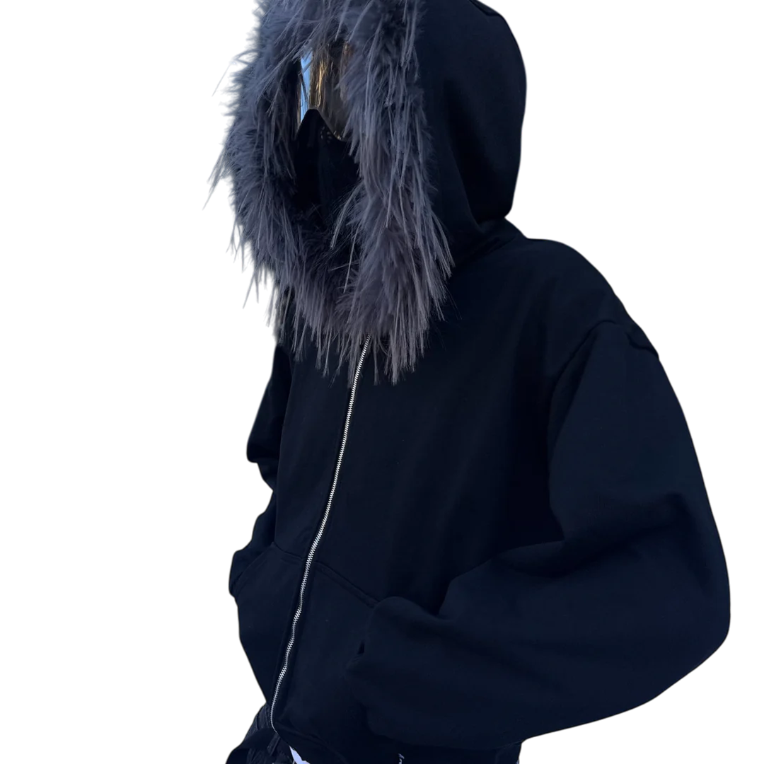 FUR ZIP HOODIE