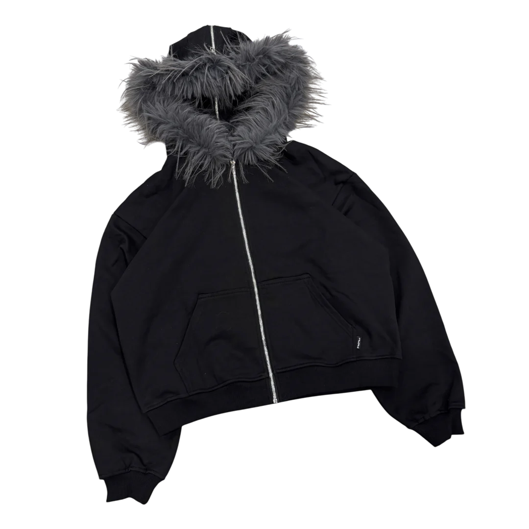 FUR ZIP HOODIE